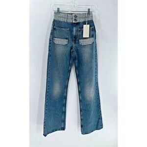 Women's Joie Gabriel PatchPocket Wide-Jeans in Thames Size 24